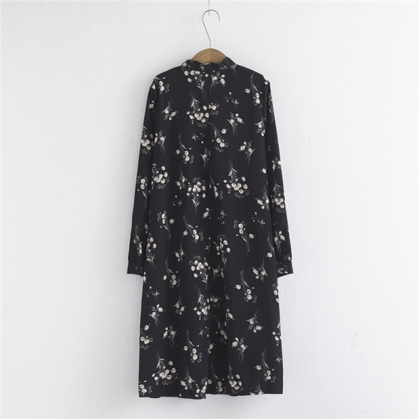 Fashion  New Spring Autumn Floral Chiffon Dress