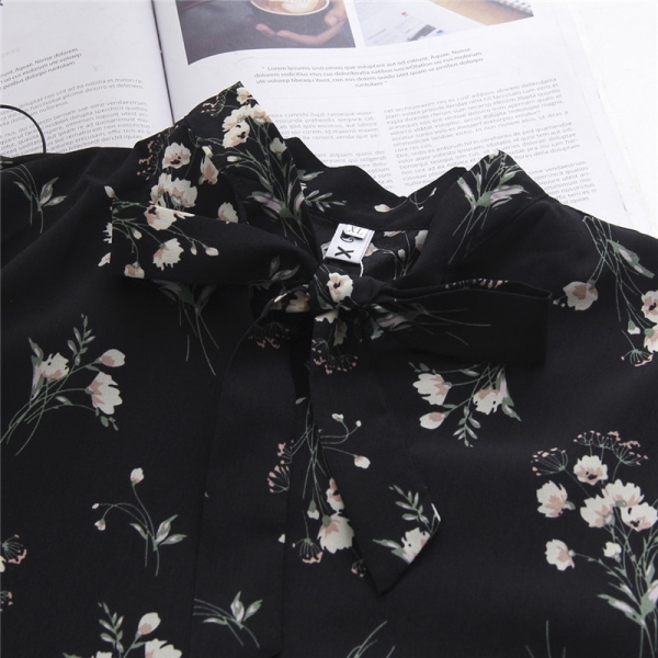 Fashion  New Spring Autumn Floral Chiffon Dress