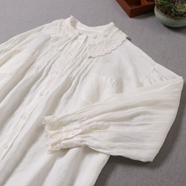 Solid Long Sleeve Casual Shirt Women Single Breasted