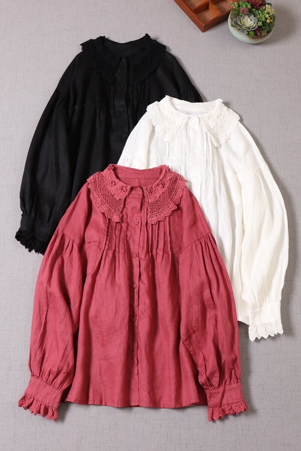 Solid Long Sleeve Casual Shirt Women Single Breasted
