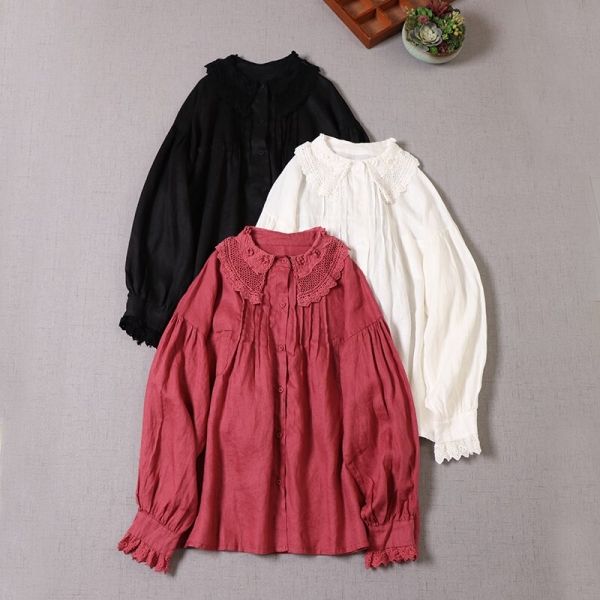 Solid Long Sleeve Casual Shirt Women Single Breasted