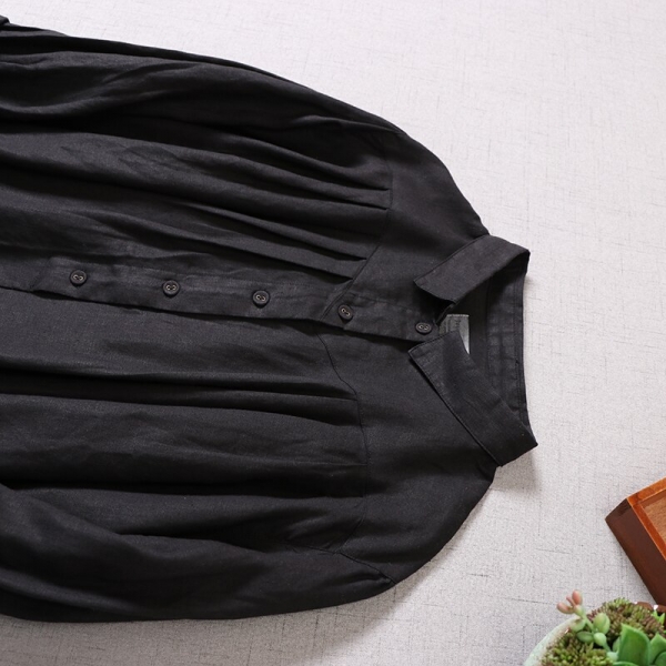 Women Clothing Solid Linen Dress