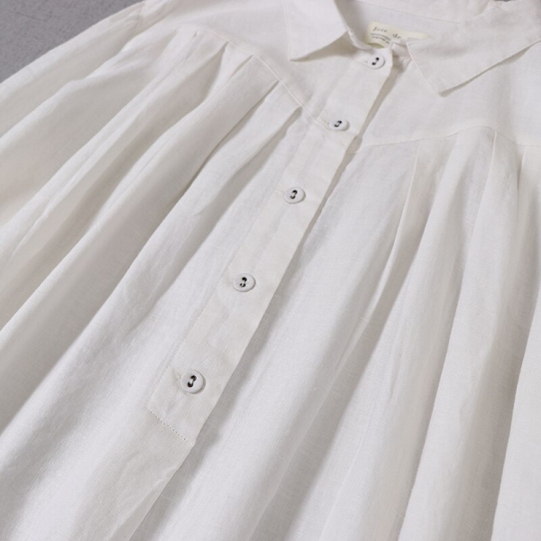 Women Clothing Solid Linen Dress